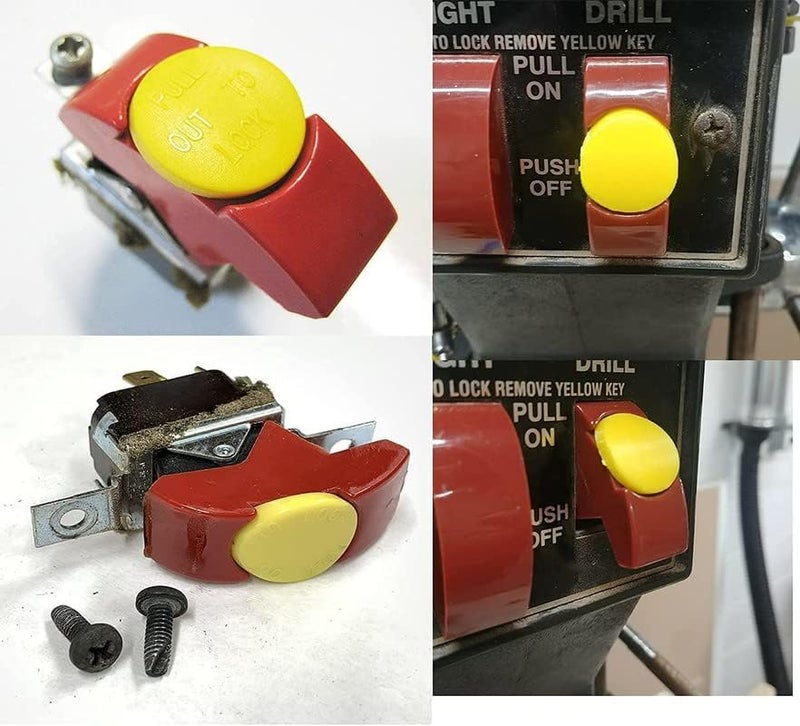 auaurly Yellow Safety Switch Key Compatible with Craftsman Radial Arm Jointer Band Drill Sears Table Saw, Sander, Band Saw, Drill Press Parts- Oval (1pcs-pack) - Image 1